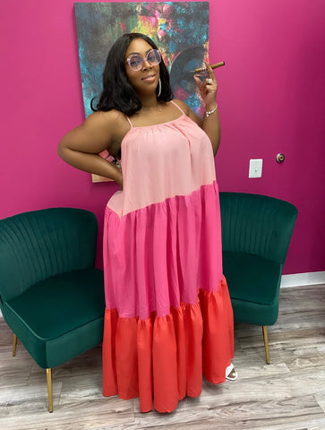 Pink Watermelon Maxi Dress