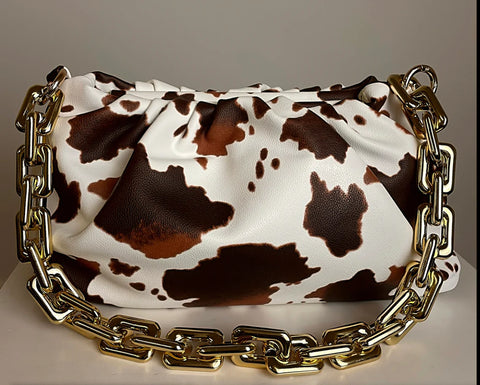 Cow print handbag